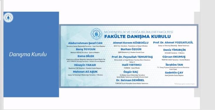 Bandırma Onyedi Eylül Üniversitesi Mühendislik ve Doğa Bilimleri Fakültesi Danışma Kurulu Toplantısı Gerçekleştirildi
